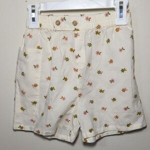 Fin & VInce Retro Short Embroidered Floral Ivory Colorful NEW Girls Size 8/9